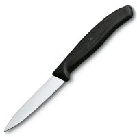 VICTORINOX - Swiss Classic - Nóż do warzyw i owoców - Gładkie ostrze - 8 cm - Czarny