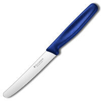VICTORINOX - Standard - Nóż do pomidorów - Ząbkowane ostrze - 11 cm - Niebieski