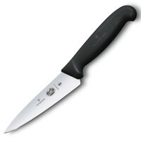 VICTORINOX - Fibrox - Nóż kuchenny - Gładkie ostrze - 12 cm - Czarny