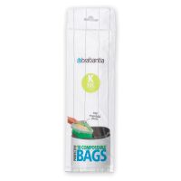 BRABANTIA 364983 - Compostable Bags - Worki na śmieci biodegradowalne - rozmiar K - 10 l - 10 szt.