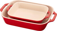 Zestaw 2 prostokątnych półmisków ceramicznych Staub - Czerwony