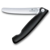 VICTORINOX - Swiss Classic - Składany nóż do warzyw i owoców - Ząbkowane ostrze - 11 cm - Czarny