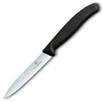 VICTORINOX - Swiss Classic - Nóż do warzyw i owoców - Gładkie ostrze - 10 cm - Czarny