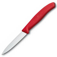 VICTORINOX - Swiss Classic - Nóż do warzyw i owoców - Gładkie ostrze - 8 cm - Czerwony