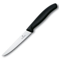 VICTORINOX - Swiss Classic - Nóż do steków - Ząbkowane ostrze - 11 cm - Czarny
