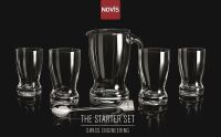 NOVIS - Zestaw 4 szklanek + dzbanek z mieszadełkiem