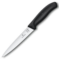 VICTORINOX - Swiss Classic - Nóż do filetowania - Gładkie ostrze - 16 cm - Czarny