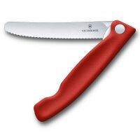 VICTORINOX - Swiss Classic - Składany nóż do warzyw i owoców - Ząbkowane ostrze - 11 cm - Czerwony