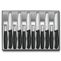 VICTORINOX - Swiss Classic - Zestaw noży i widelców dla 6 osób - Czarny
