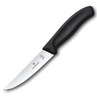 VICTORINOX - Swiss Classic - Nóż do porcjowania - Gładkie ostrze - 12 cm - Czarny