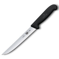 VICTORINOX - Fibrox - Nóż do mięsa z wąskim ostrzem - 18 cm - Czarny