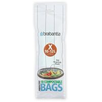 BRABANTIA - Compostable Bags - Worki na śmieci biodegradowalne - rozmiar X - 10-12 l - 10 szt.