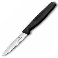 VICTORINOX - Standard - Nóż uniwersalny - Ząbkowane ostrze - 8 cm - Czarny