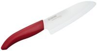 Santoku 14cm czerwona rączka, Kuchenny nóż ceramiczny Kyocera
