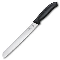 VICTORINOX - Swiss Classic - Nóż do pieczywa, ciast - Ząbkowane ostrze - 21 cm - Czarny