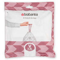 BRABANTIA 100253 - PerfectFit Bags - Worki na śmieci rozmiar V - 2-3 l - 40 szt.