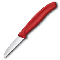 VICTORINOX - Swiss Classic - Nóż do warzyw i owoców - Gładkie ostrze - 6 cm - Czerwony