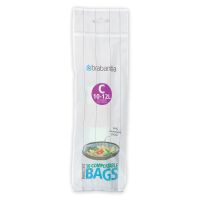 BRABANTIA 419782 - Compostable Bags - Worki na śmieci biodegradowalne - rozmiar C - 10-12 l - 10 szt.