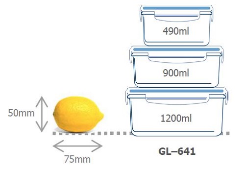 Wymiary pojemników Glasslock GL-641